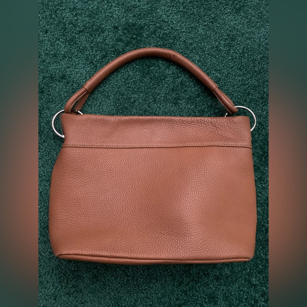 Faiez brown pebble leather purse